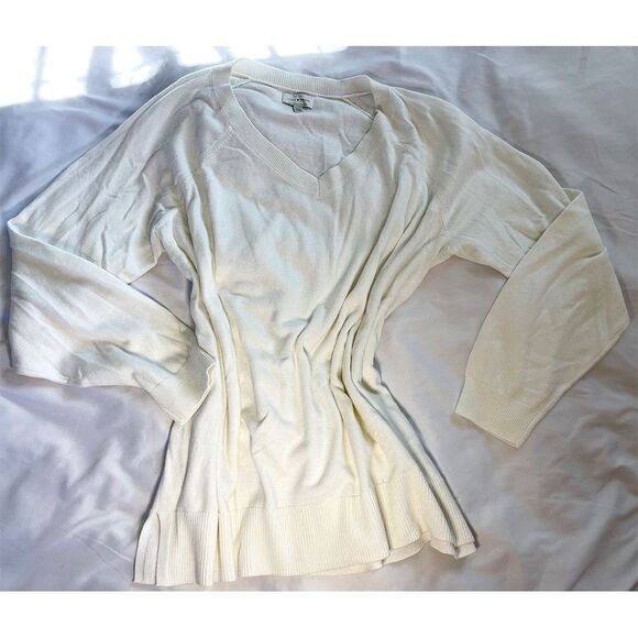 Lucky Brand V-Neck Sweater | Cream - Picture 2 of 13